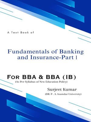 cover image of Fundamentals of Banking and Insurance--Part I